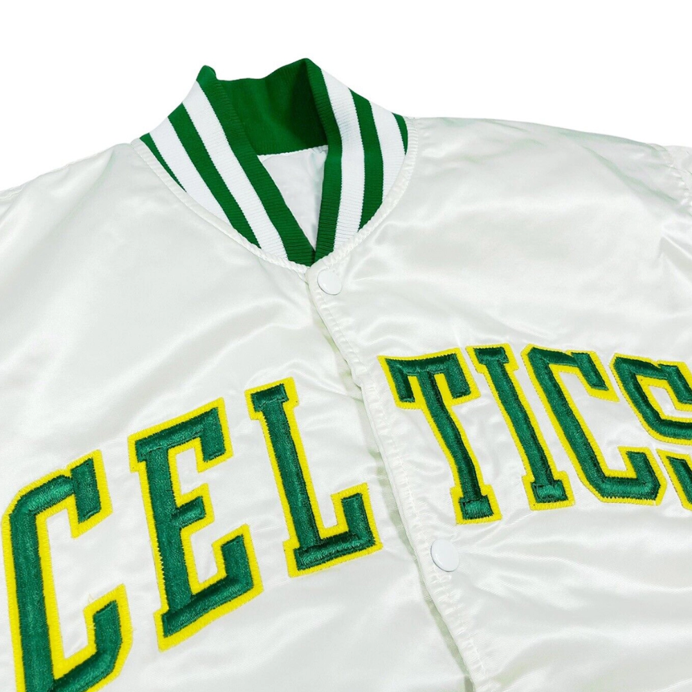 Vintage Starter Boston Celtics Starter White Coat - Depop