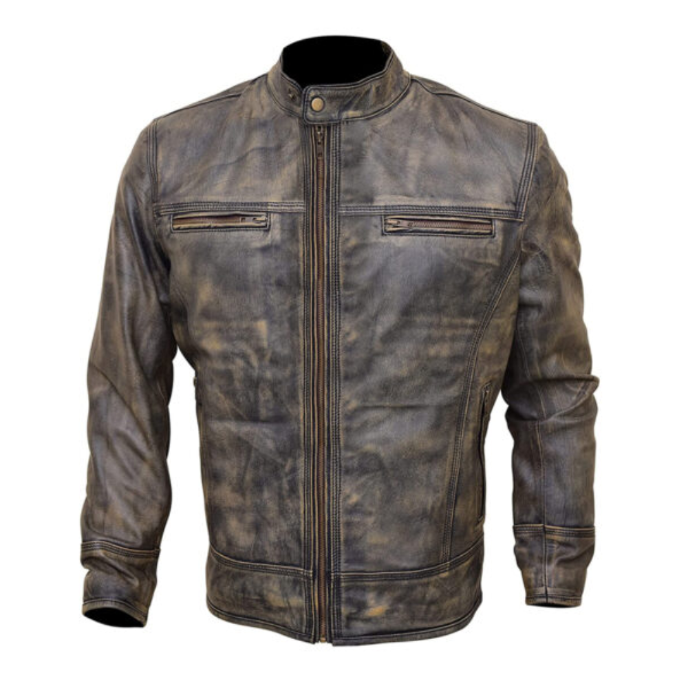 Brown Distressed Vintage Leather Jacket