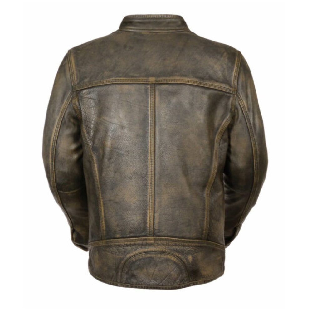 Brown Distressed Vintage Leather Jacket