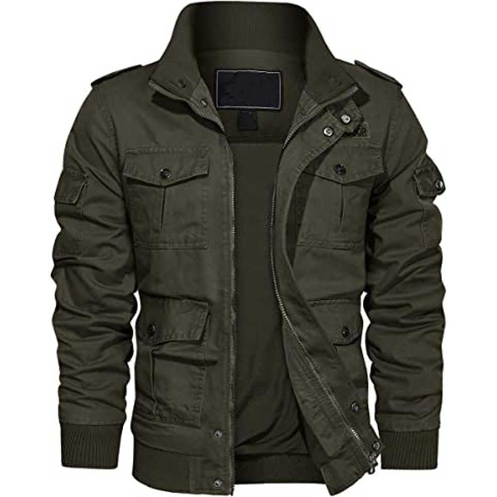 Men's Army Green Military Cargo Jacket – STYLO ZONE